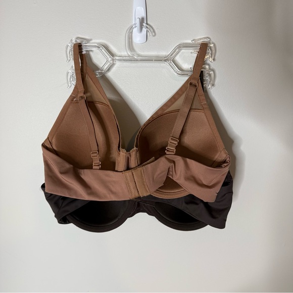 WONDERBRA New 2 Pack T-Shirt Bra Underwire Padded Adjustable Strap Brown Tan 36C - Picture 5 of 9